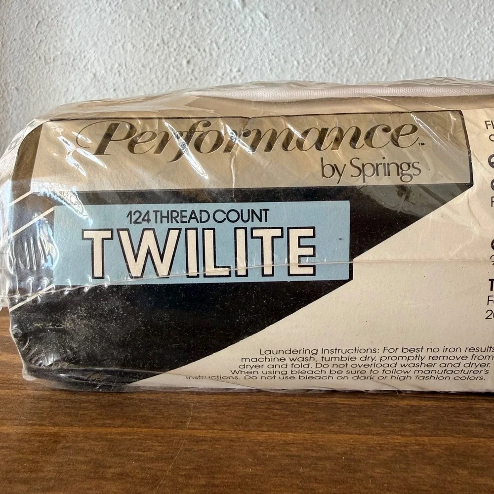Vintage Springs Twilite White Sheet Set Queen 4pc NOS No Iron USA